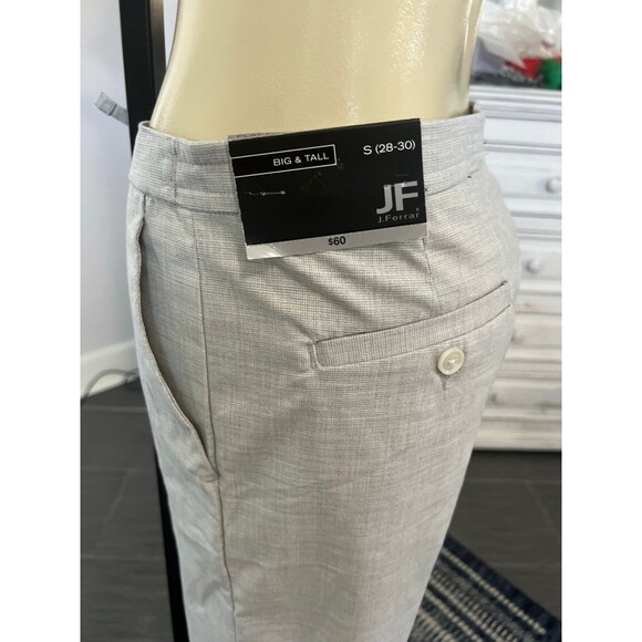 NWT J. FERRAR Men’s Big & Tall Light  Woven Pattern Pants Light Gray (S) #333 - Picture 9 of 12